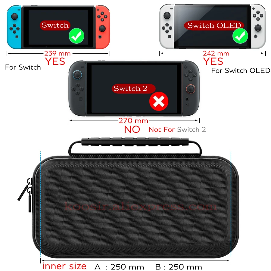Torba do przechowywania i przenoszenia Nintendo Switch OLED z tkaniny Oxford, wysokiej jakości, przenośna, ochronna, odporna na zarysowania, torba podróżna. — zdjęcie produktu 6