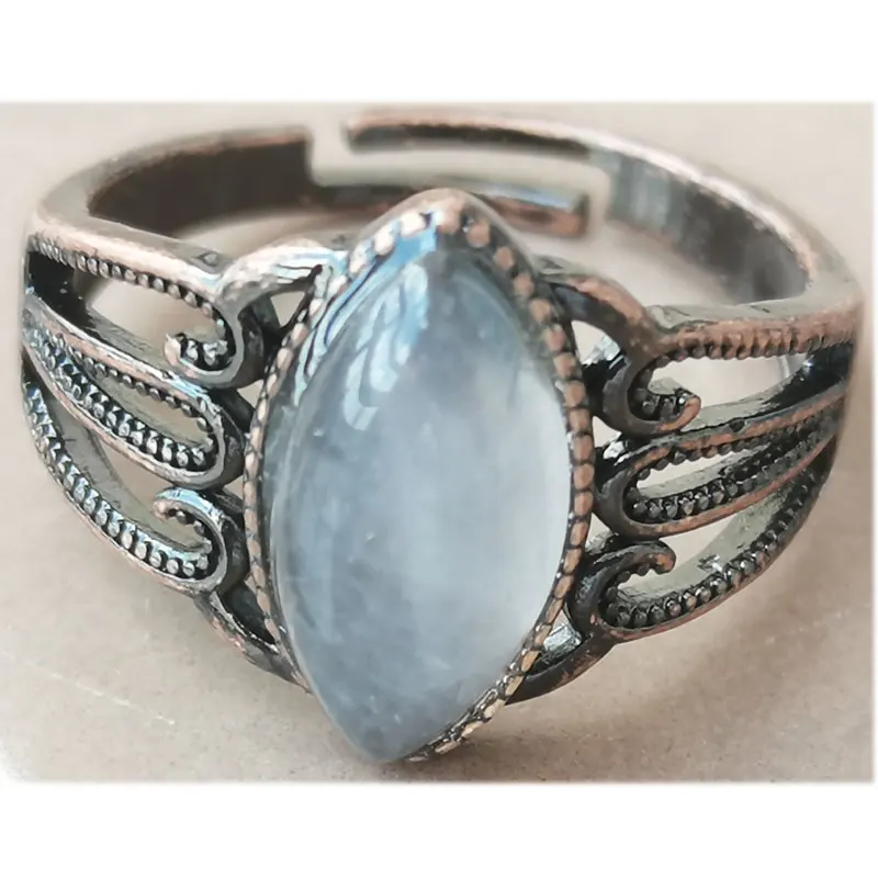 Crystal Howlite Lapis Lazuli Labradorite Aventurine Goldstone Sand Bead Ring WFH1206