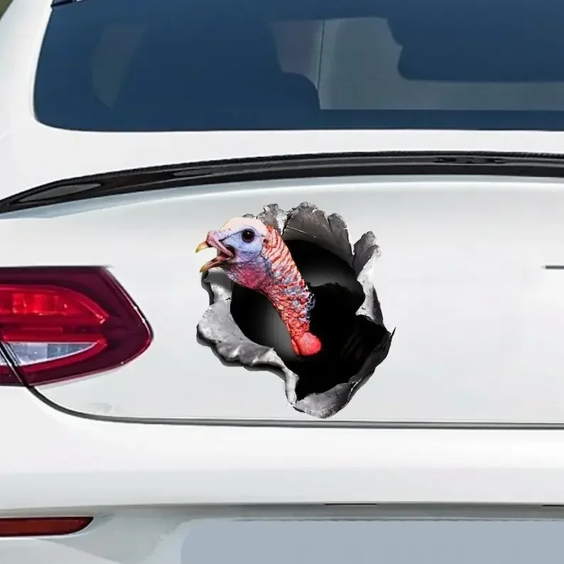 

Funny Turkey gobbler car decal , turkey gobbler magnet, Turkey gobbler car sticker, bullet hole decal