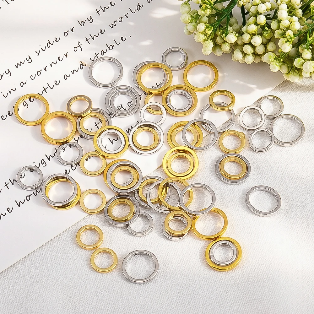 10/20pcs 18K Gold Color Plated Brass Close Jump Rings Split Rings Connector for DIY Jewelry Necklace Making Accessorie Wholesale