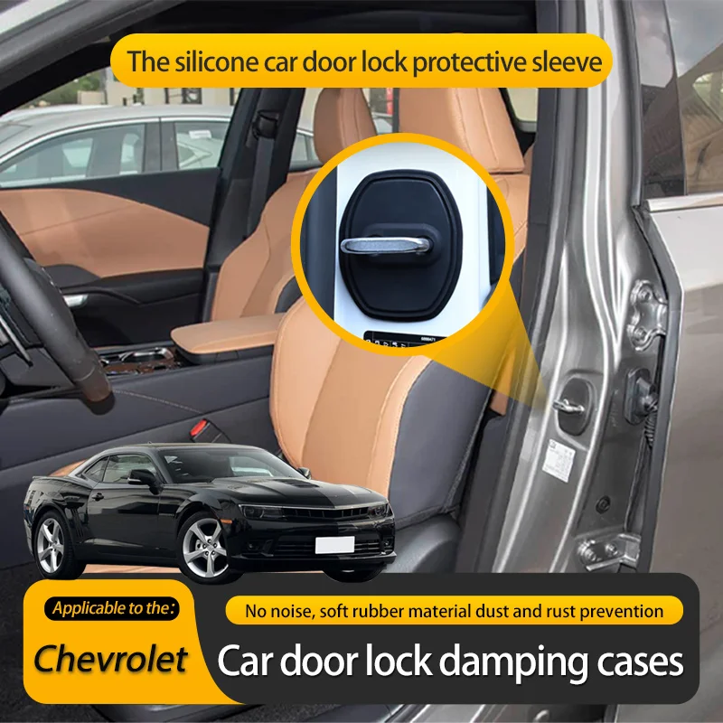 Car Door Lock Cover Protective Buckle Cover Sticker For Chevrolet Camaro convertible Z11 Sonic SPARK Lova Accessories