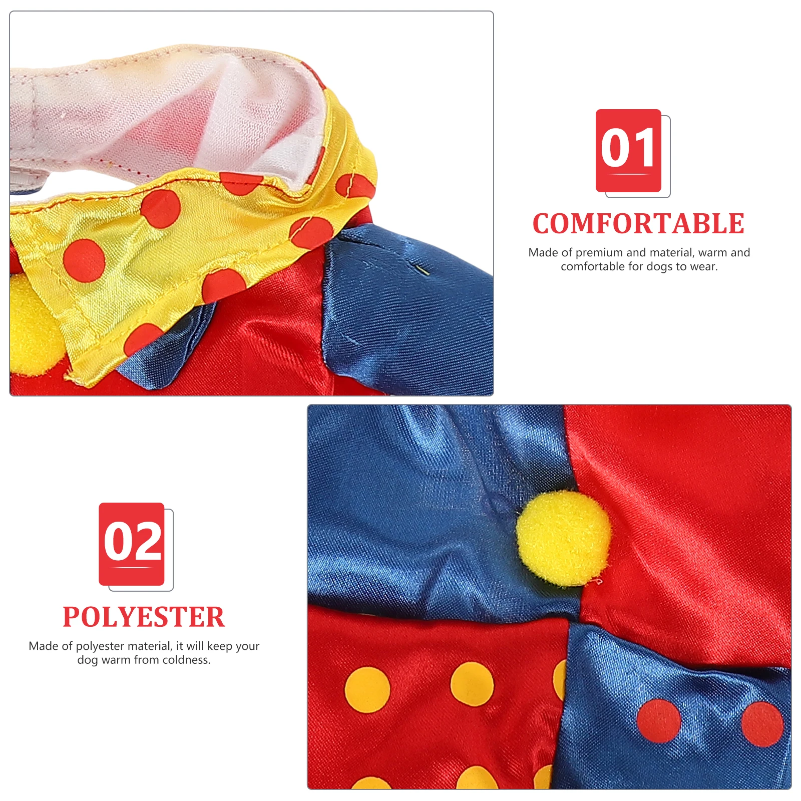 

Outfits Clown Dog Apparel Pet Dress Jacket with Hat Circus for Dogs Small Clothing Costumes