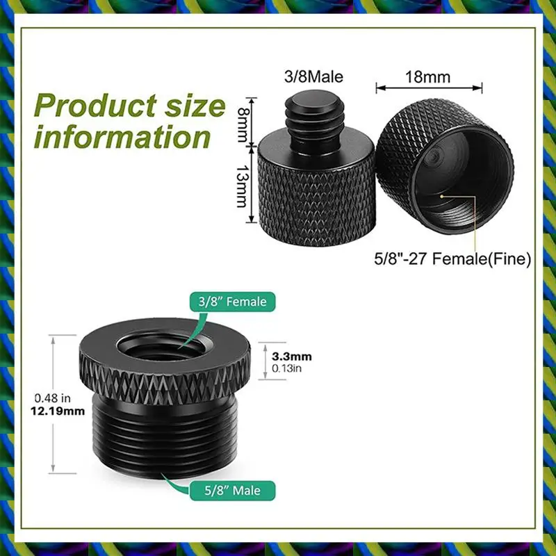 Set Adaptor Ulir Mikrofon 16 Buah Harian 5/8 Betina Ke 3/8 Jantan dan 3/8 Betina Ke 5/8 Jantan Ulir Adaptor Sekrup untuk Dudukan Dudukan Mikrofon