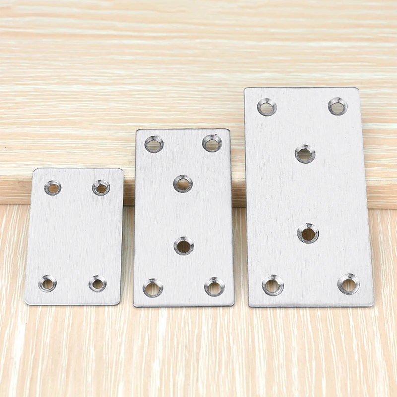 2PCS Thickened Stainless Steel Straight Flat Corner Brackets Plate Corner Brace Joint Bracket Repair Bracket Furniture Connector