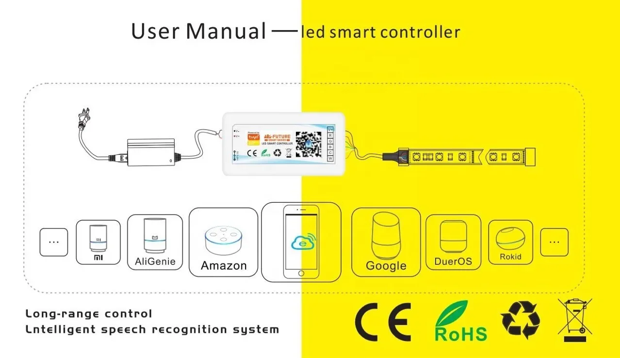 Imagem -04 - Inteligente Tuya Wifi Controlador Led Cor Única Cct Rgb Rgbw Alexa Google Home App Controle para Led Strip Light Dimmer dc 5v24v