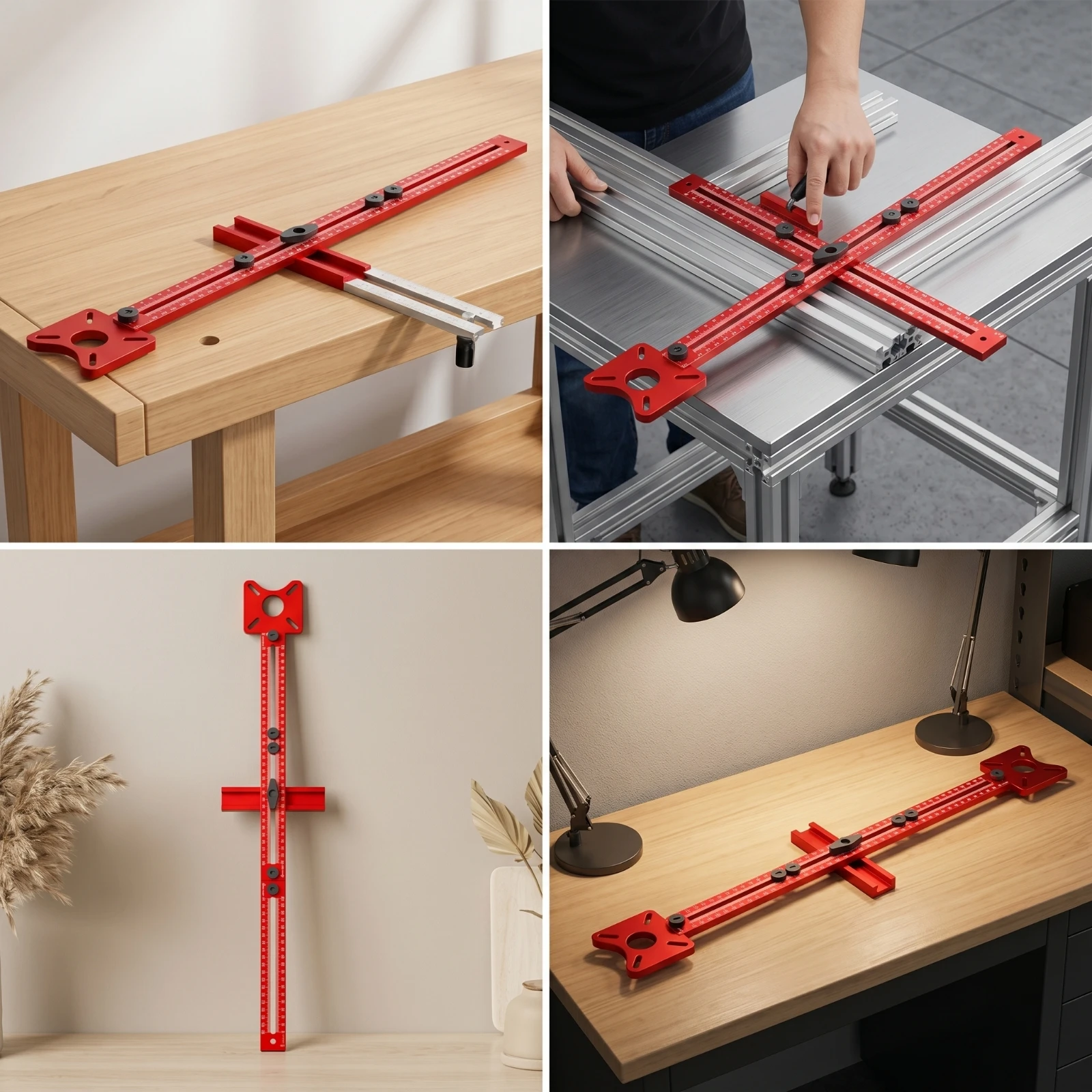 Router Circle Jig Measurement Markings Circle Cutting Jig Router Guide Ruler Slotted Track Power Tool Accessory Locking Knobs - view 2