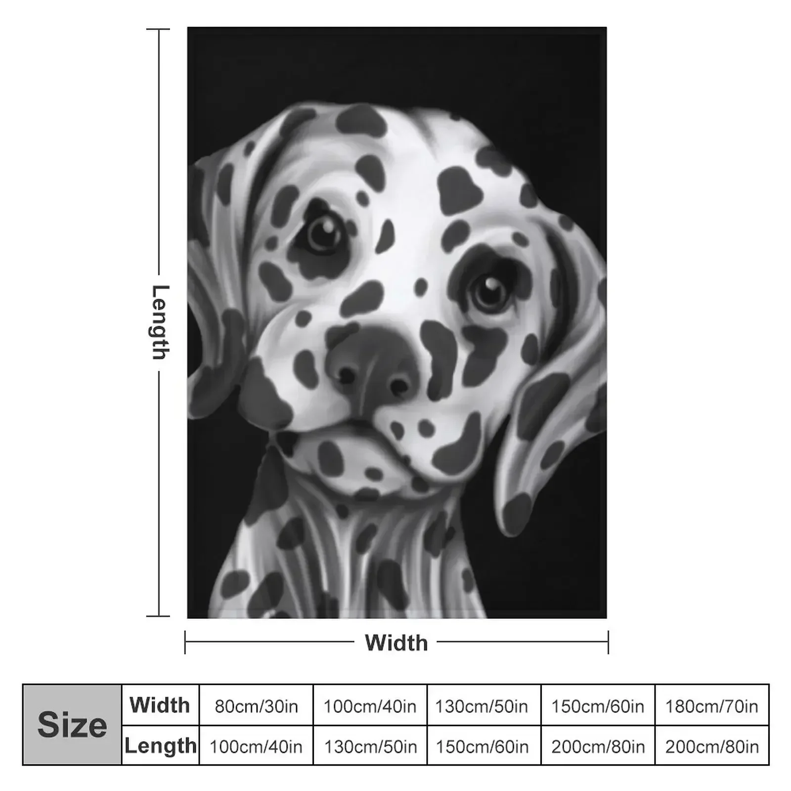 Dalmatian Painting Throw Blanket Polar funny gift Blankets