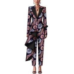 2 Pieces Set African Women Top and Pant Set Dashiki Print Trousers Sets African Women Clothing Blazer Set African Clothes WY7890