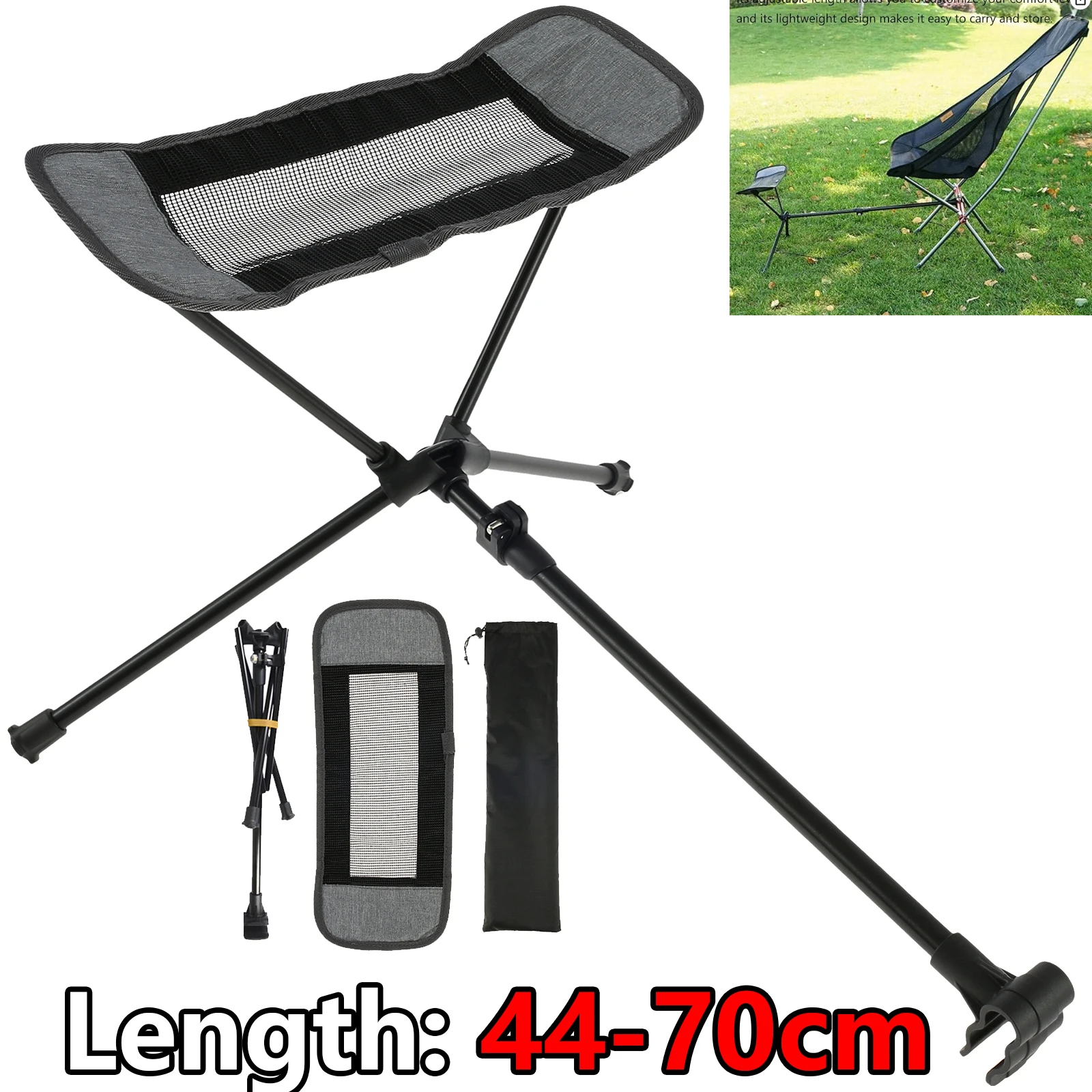 Camping Chair Foot Rest Ottoman Folding Attachable Leg Rest Recliner Lazy Retractable for Retractable Stool Hammock Beach Chair