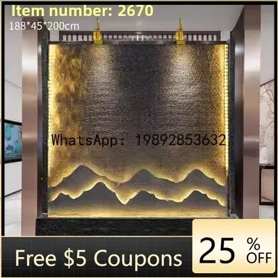 

Z4 Natural Stone Fountain Courtyard Waterfall Water Feature Company Screen Villa Water Curtain Wall Landscape Stone Ornament