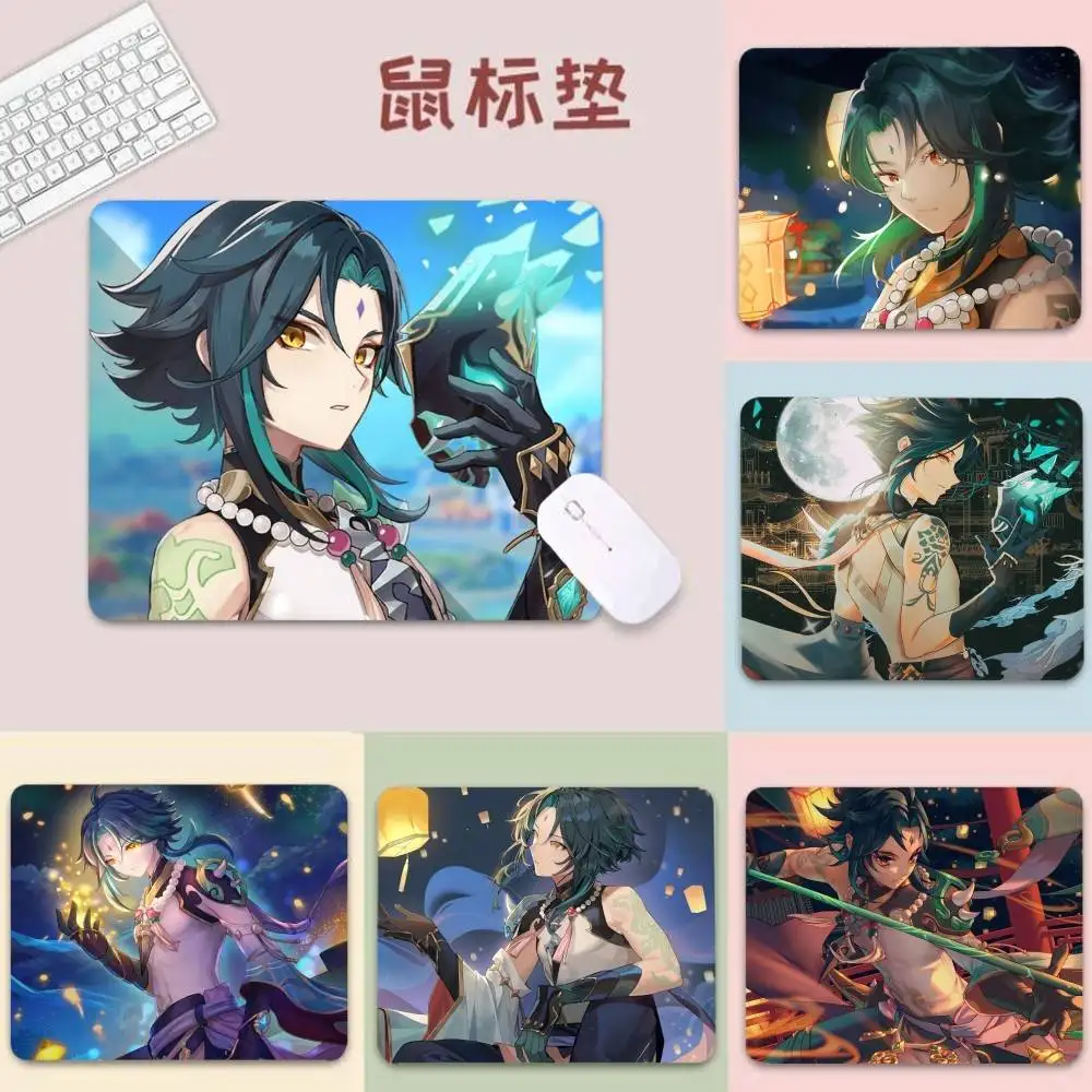 

Коврик для мыши Genshin Impact Xiao, силиконовый, для игр и учебы, утолщенный, большой, с нескользящей подложкой, для компьютерного стола