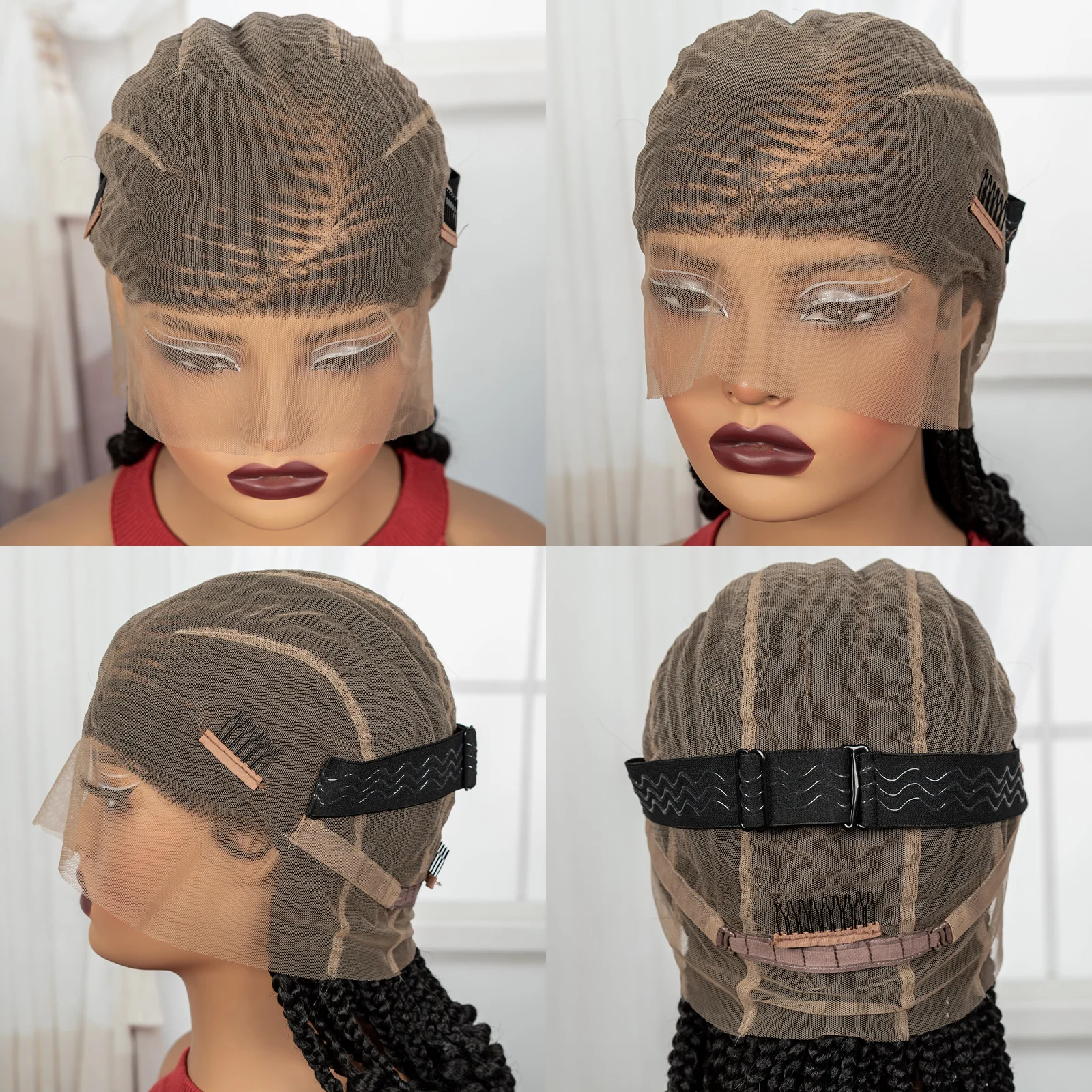 Short Ombre Cornrow Braided Wigs 14inch Synthetic Full Lace Kontless Braided Wigs Lace Frontal Braided Lace Wigs for Black Women