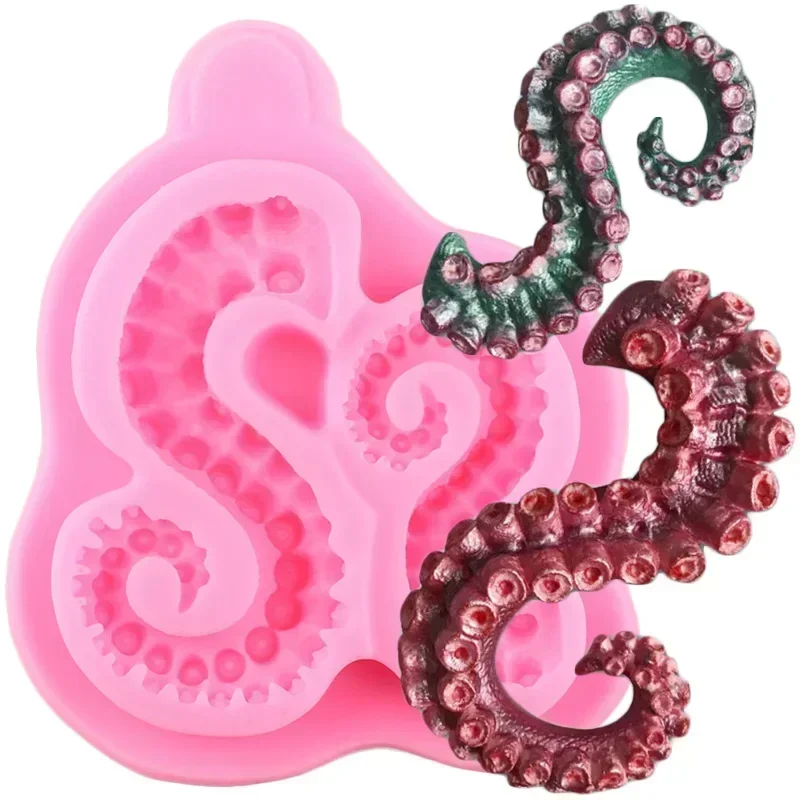 Sea Octopus Tentacles Silicone Mold Cupcake Fondant Molds Cake Decorating Tools Candy Polymer Clay Chocolate Gumpaste Moulds