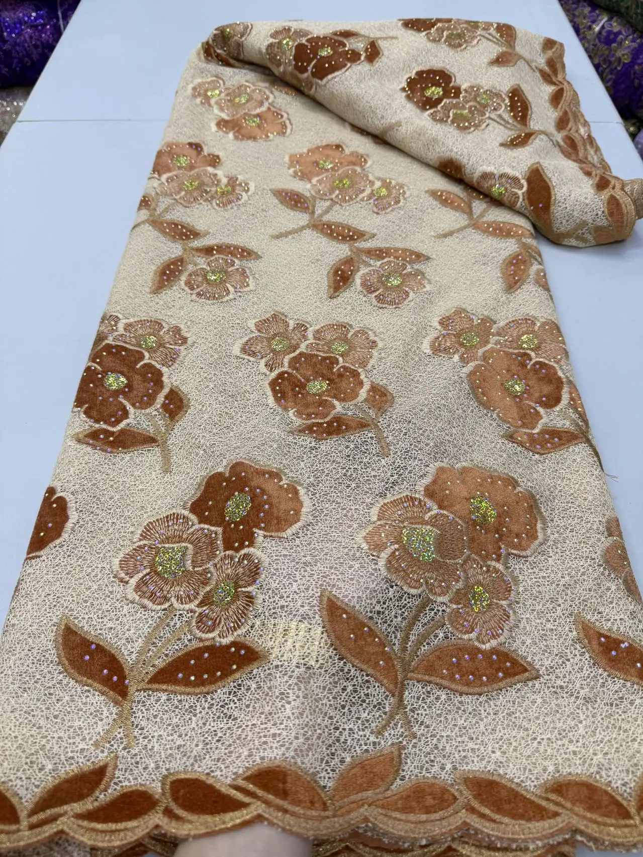 Africa Nigerian Beaded French Mesh Lace With Sequins High Quality 2025 Embroidery Lace Sequins Lace For Wedding Dresses Women