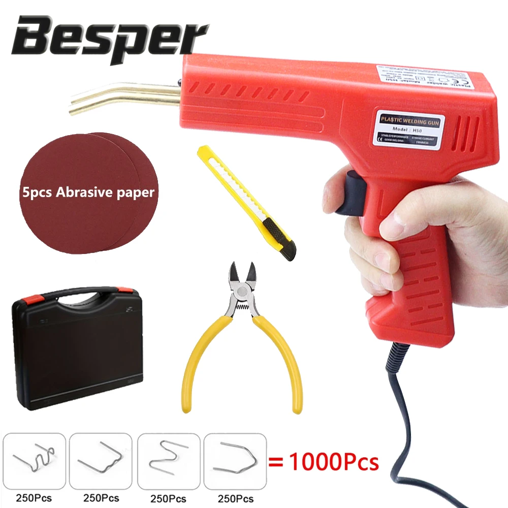 

Сварочный пистолет для пластика для автомобильного бампера, термоплавкий ремонт, набор сварочных инструментов, портативный нагревательный сварочный аппарат для пластика с гвоздями