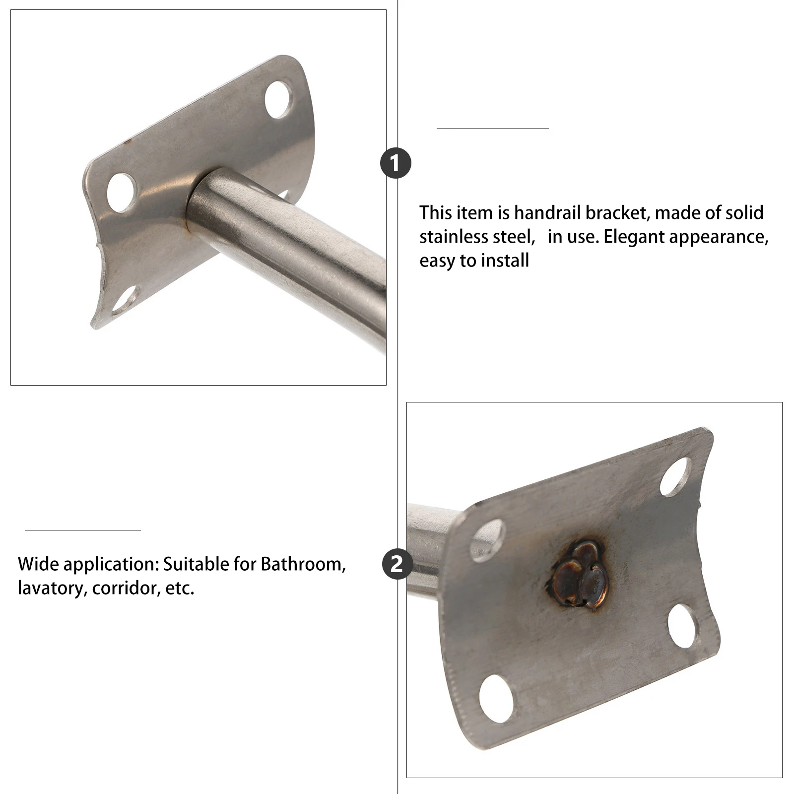

4pcs Stainless Steel Staircase Handrails Wall Hanger Holder Corrosion Resistant Durable Home Improvement Hotel Office Corridor