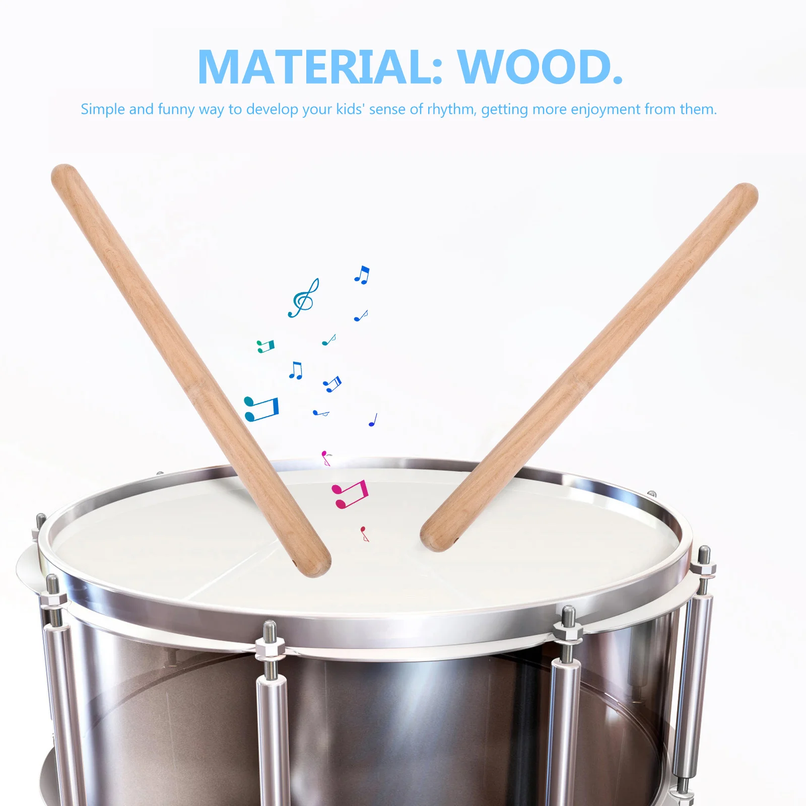 

1Pair Taiko Drum Sticks Accessories Drum Hammer Smooth Surface Perfect Resilience Lightweight for Kids Teens Rhythm Musical