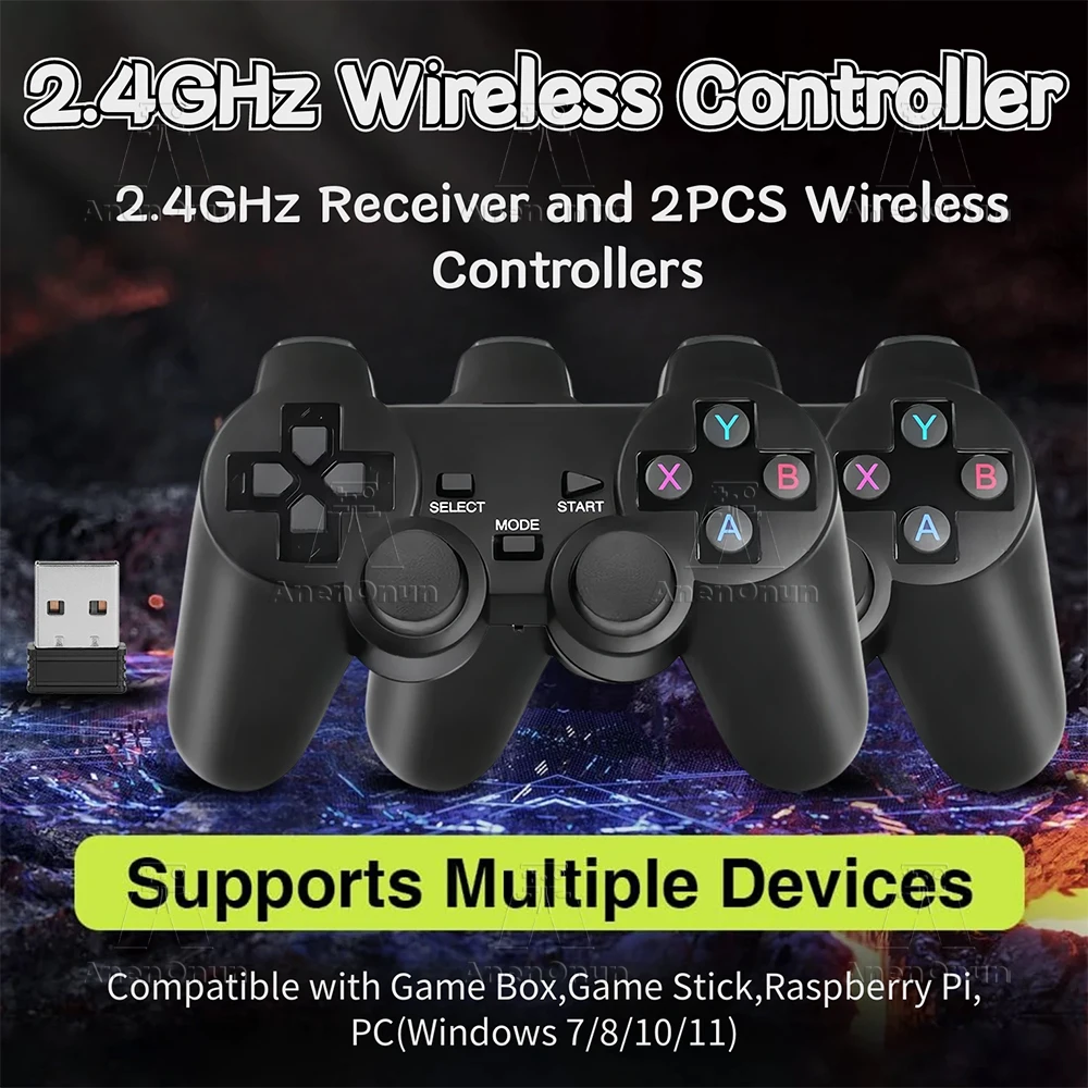 PC Gaming Controller Game Stick/Game Box 2.4G Wireless Gamepad Emuelec Emulator Video Game Console Joypad Joystick Accessories