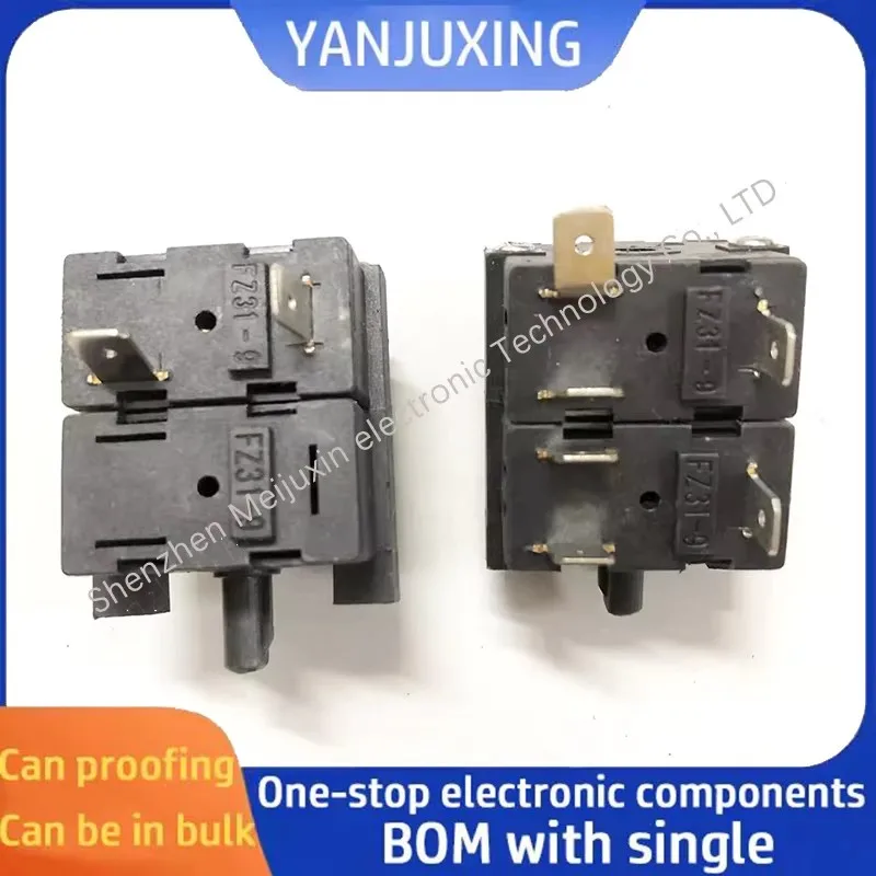 1pcs/lot FZ31-9 Select switch Cycle gear Double-layer 8-pin 6-speed rotary switch 16A 250VAC