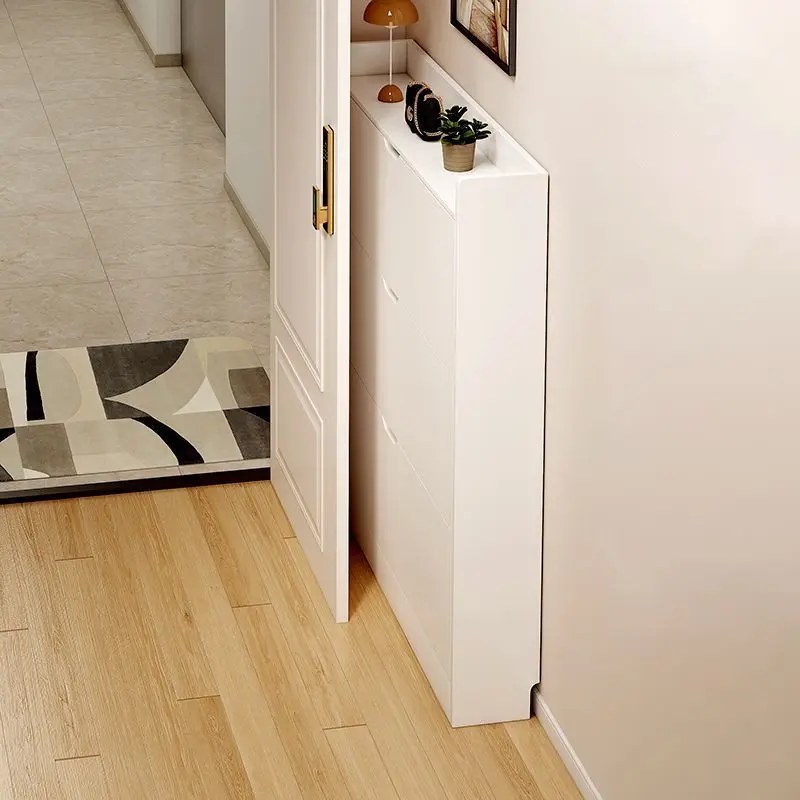 Ultra-thin shoe cabinet 17cm corridor entrance home Internet celebrity tipping bucket entrance cabinet against the wall storage