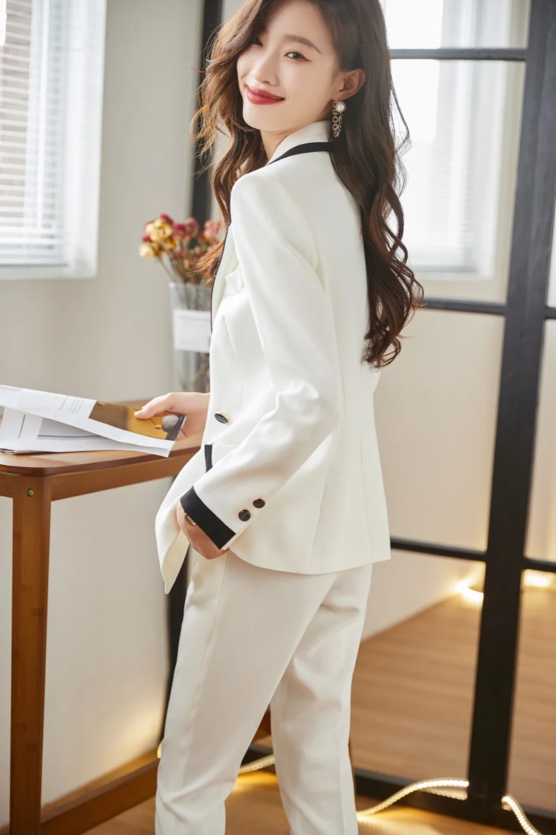 AIyssa-2025 new fashionable spring and summer womens business formal suit jacket + pants. Soft, comfortable and breathable