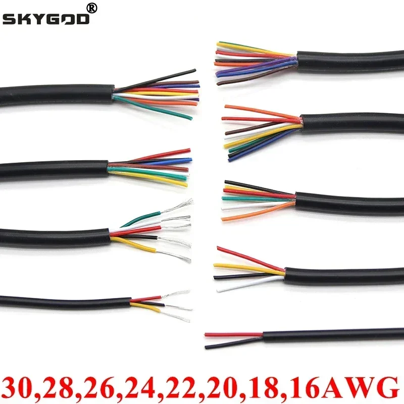 

2/5/10M 28 26 24 22 20 18 16 AWG UL2464 Sheathed Wire Cable Copper Signal Cable 2 3 4 5 6 7 8 10 Soft Electronic Audio Wire