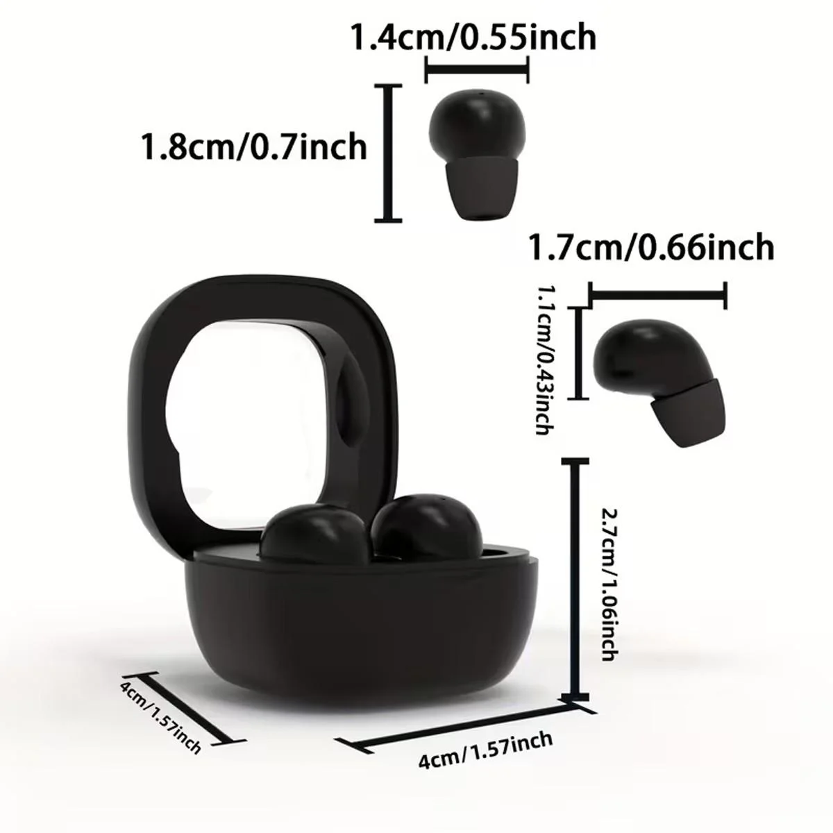 SK19 - Invisible Mini Headphones, Wireless Bluetooth Compatible, Long Battery Life, Microscopic Compact Hidden Ear Tips
