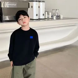 Fashion Kids Boy Girls Black Pullover Tops Sweatshirt Long Sleeve Boys Regular Hoodies Coat