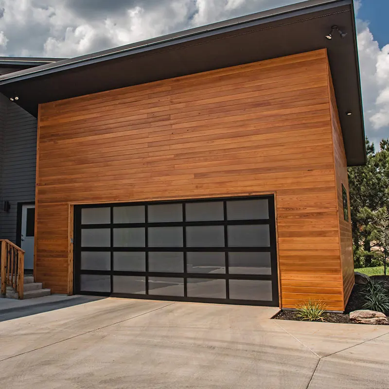Custom Garage Door Modern Aluminum Tempered Glass With Hardware Opener Cheap Low Price For Dealers