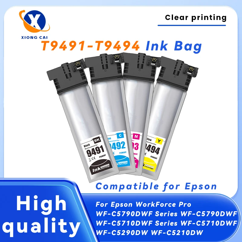 

1 комплект T9491-T9494 Совместимый картридж с пигментными чернилами для Epson WorkForce Pro WF-C5790DWF WF-C5710DWF WF-C5290DW WF-C5210DW