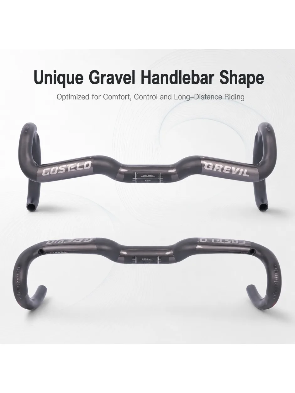 AliExpress NONE GREVIL Carbon Gravel Bicycle Handlebar T1000 Drop Bar 31.8mm 38/40/42cm for Road Gravel Cyclocross Bike