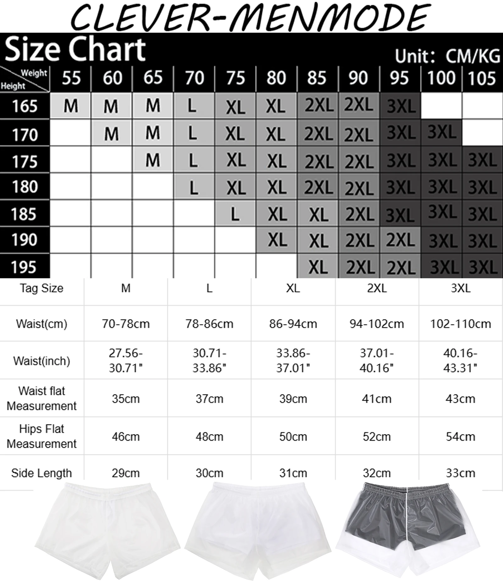 Fashion Men's Underwear Transparent See-Through Boxers PVC Waterproof Men Beach Shorts Surf Beach Pants Men's swimwear