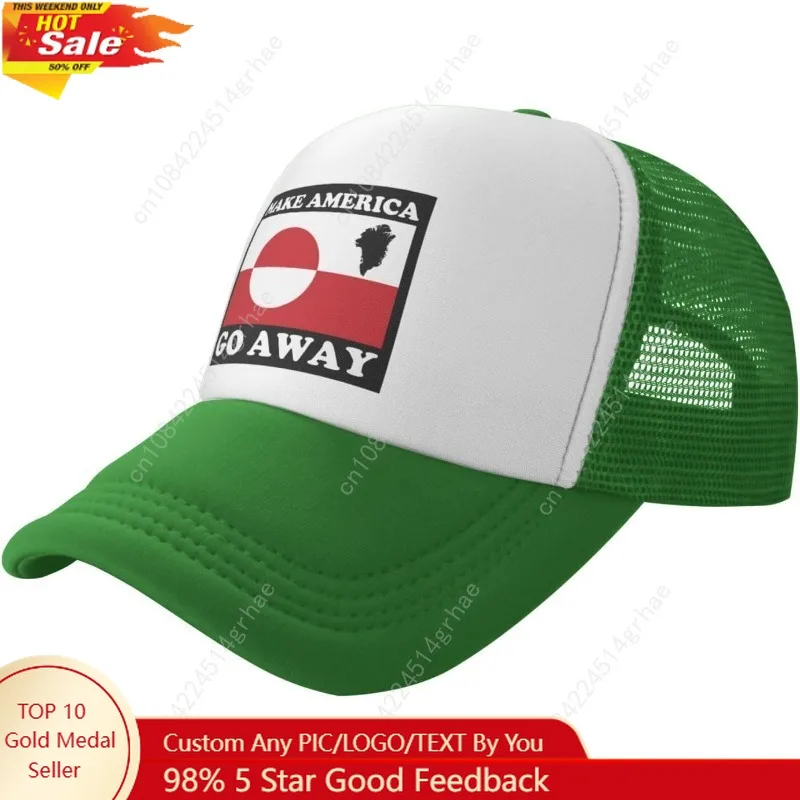 Greenland Not for Sale – Make America Go Away Mesh Trucker Hats Adjustable Baseball Caps for Men Women Classic Dad Hat