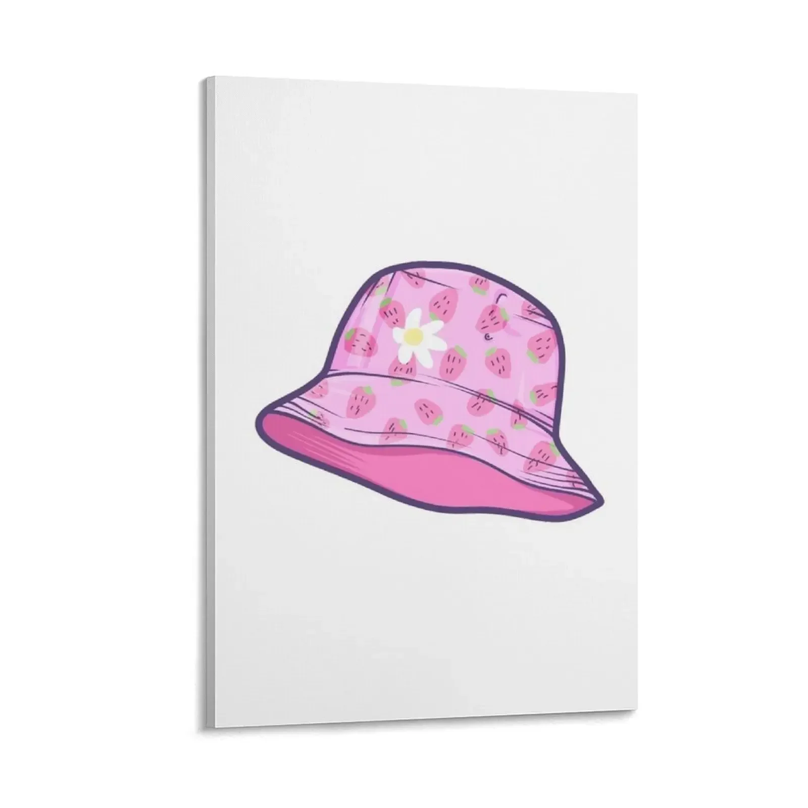 

Pink Strawberry Daisy Bucket Hat Canvas Painting poster aesthetic wallpapers home decor canvas wall art