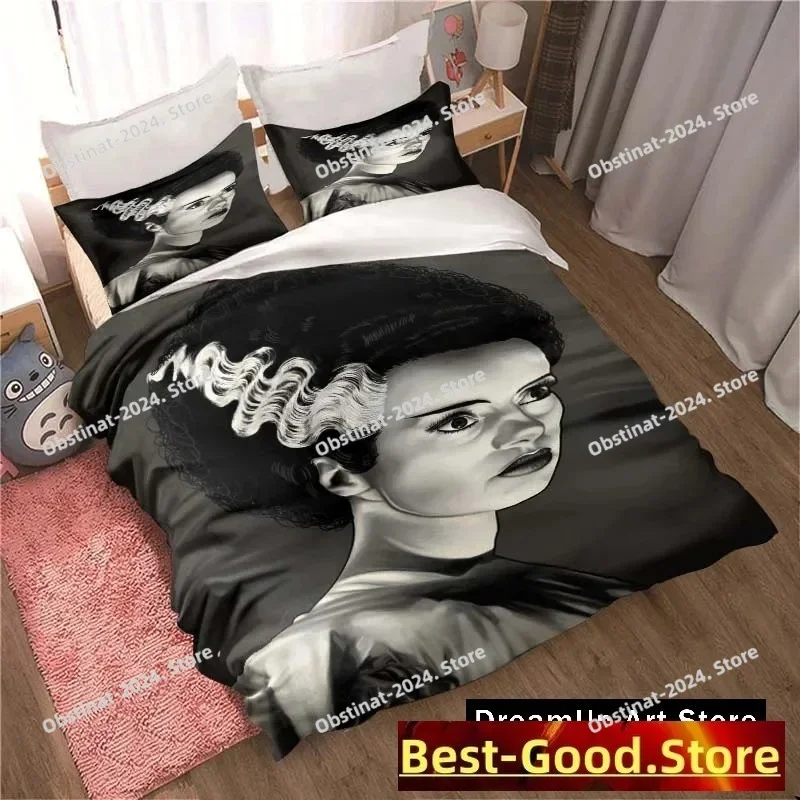 3D B-Bride of Frankenstein Bedding Set Duvet Cover Full Queen King Size Pillowcase Bed Printed Aldult Kid Bedroom Single Twin