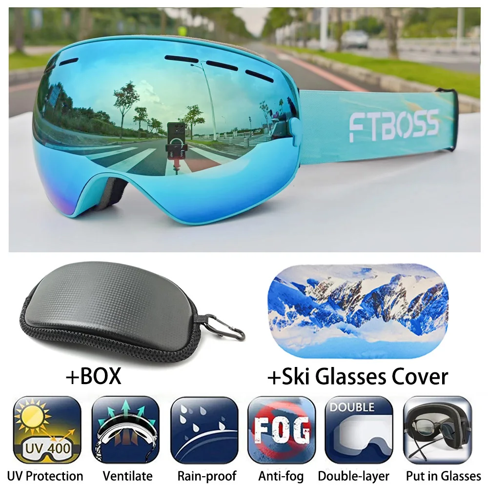 

Лыжные очки, большие сферические лыжные очки Comma, чехол для лыжных очков, зимние мотоциклетные очки, мужские и женские очки для снегохода 2024