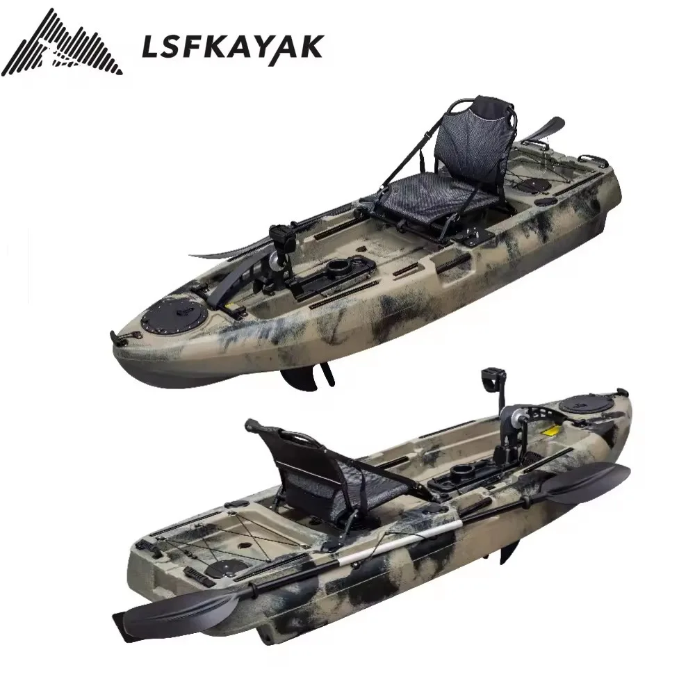 Rotomolded kayak, plastic pedal boat, plastic hard boat 2.5 meters single pedal boat 8 feet pedal kayak