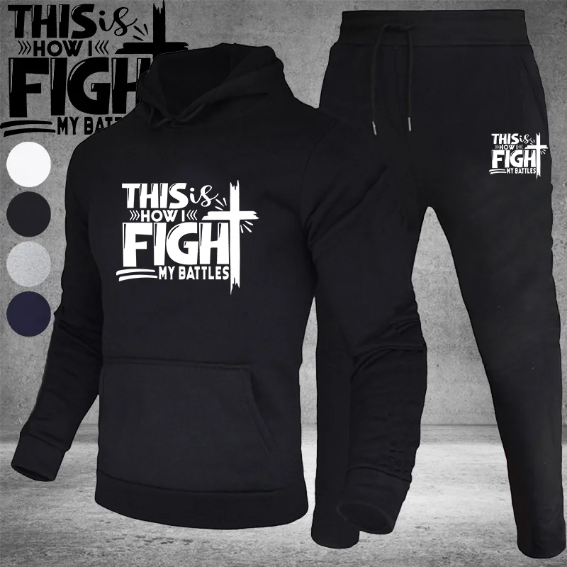 

New men's fashion jogging suit hoodie + pants sportswear running suit suit fall and winter sportswear sportswear