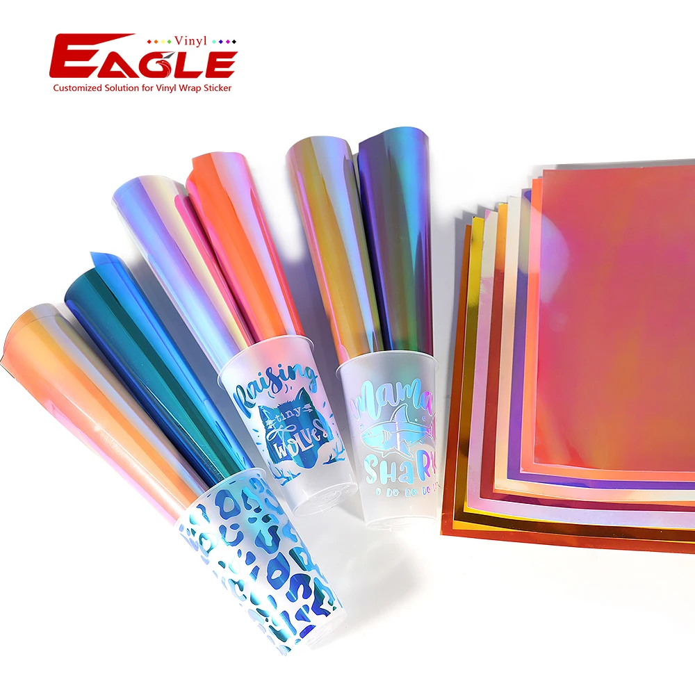 Eagle Holographic Chrome Color Self Adhesive PVC Cutting Self-Adhesive Sign Sticker Paper Oracal 651 Vinil Film Craft Vinyl Roll