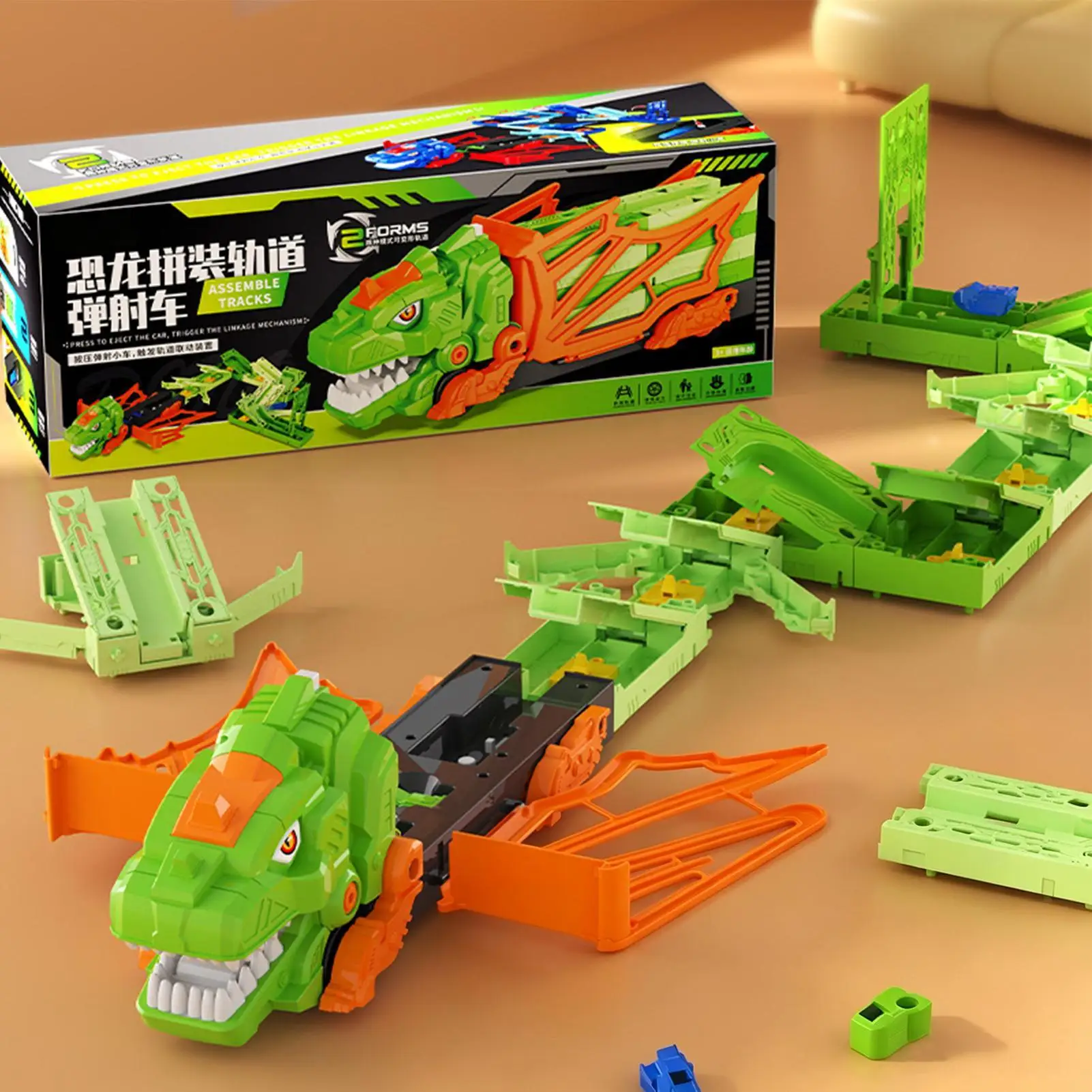 Dinosaur Race Track Toys Educational Interactive Vehicle Playset Race Tracks Dinosaur Toys For Kids Boys Preschool Indoor