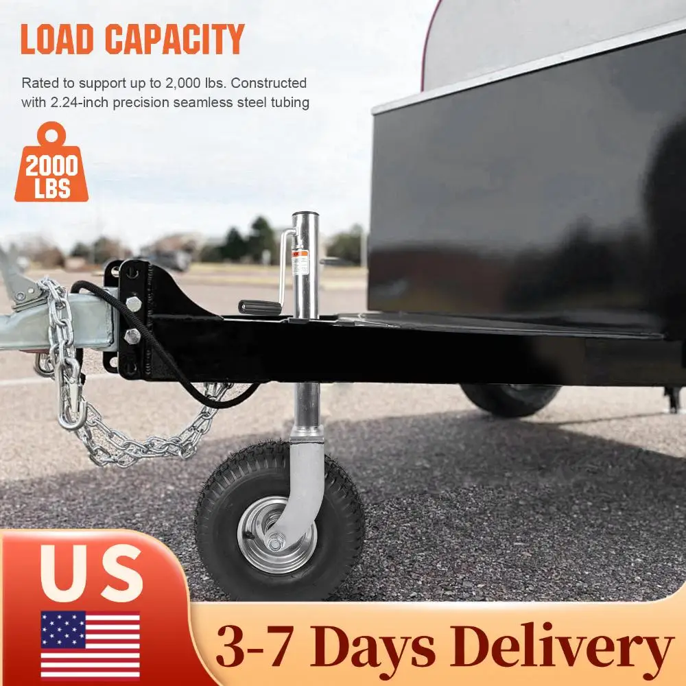 

Домкрат для прицепа с колесом, грузоподъемность 2000 фунтов, поворотный, для морских прицепов, 11 дюймов, вертикальная нагрузка, для автодомов и лодок