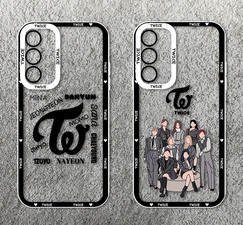 Korean Girl Group TWICE For Samsung Galaxy S23 S22 S21 S20 Pro FE Ultra A23 A52 A53 A71 Angel Eyes Transparent Phone Case