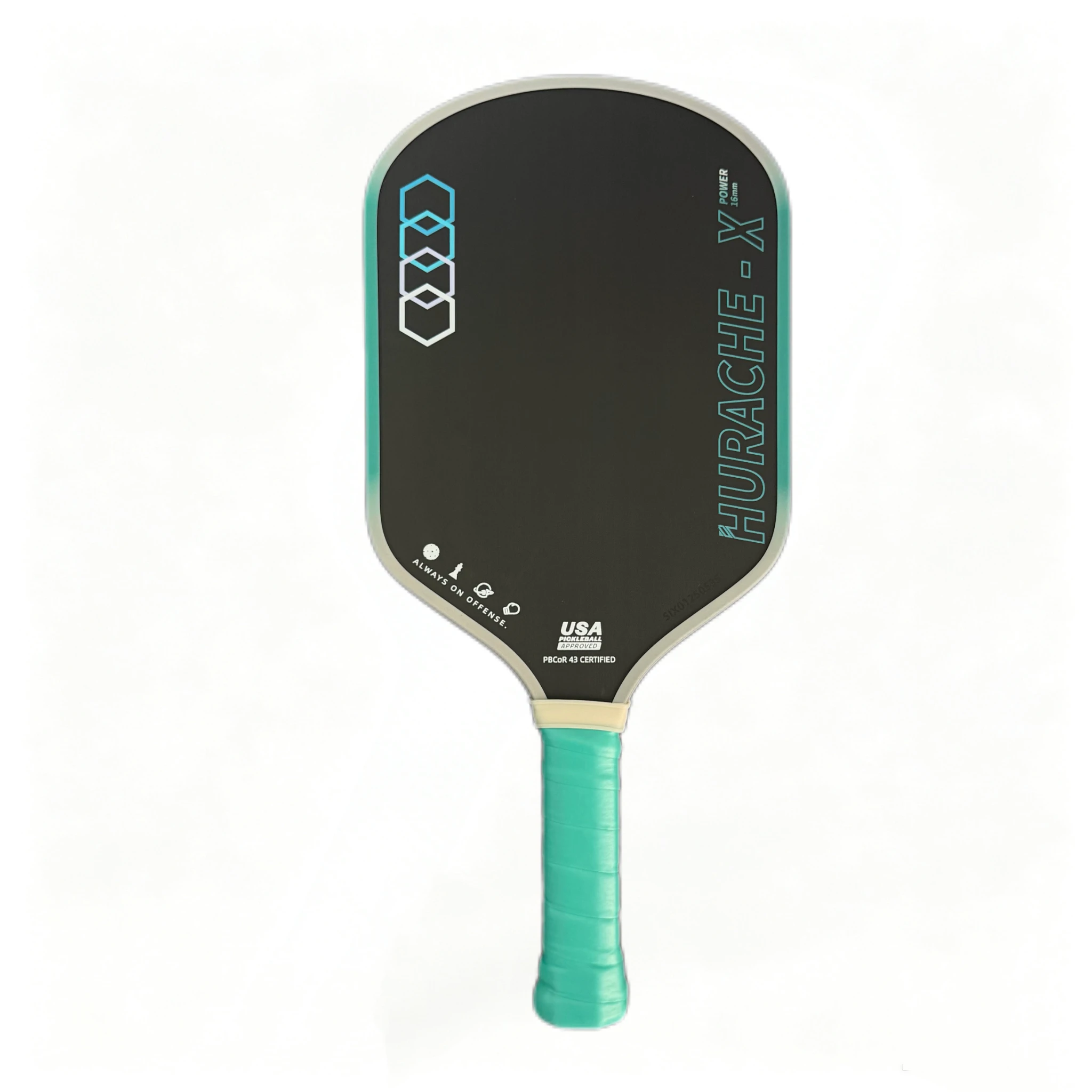 

HURACHE-X16MM PEAK paddle, T700 carbon fiber textured surface, honeycomb polyester core, enhances power and spin