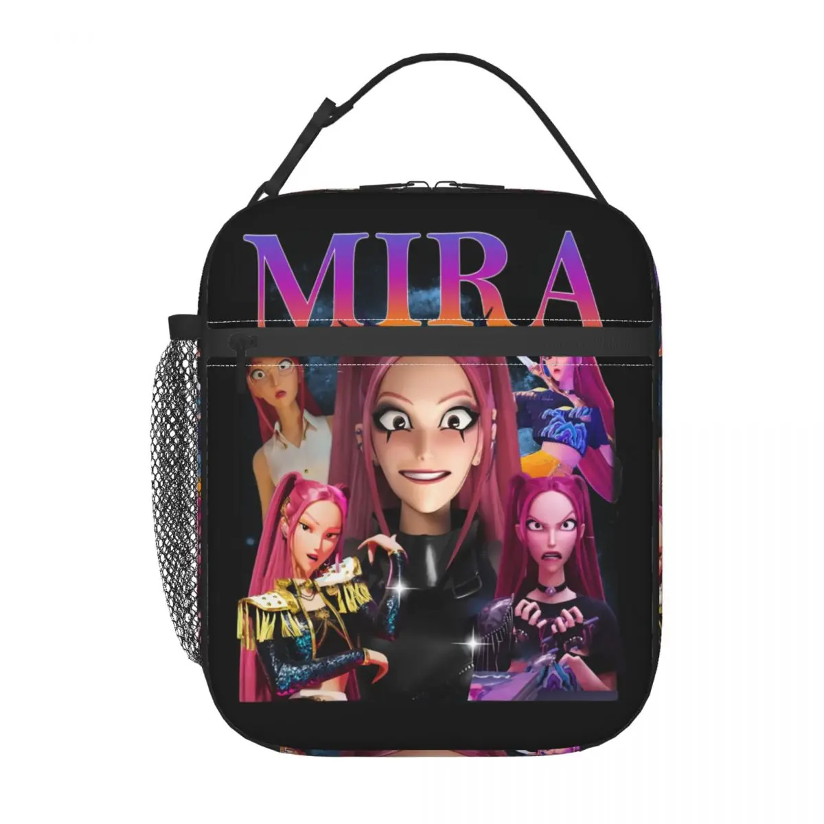 مخصص KPops ميرا هنتركس هنتر الشياطين معزول حقيبة الغداء للمدرسة مكتب مقاوم للماء الحرارية برودة علب الاغذية النساء الأطفال #2