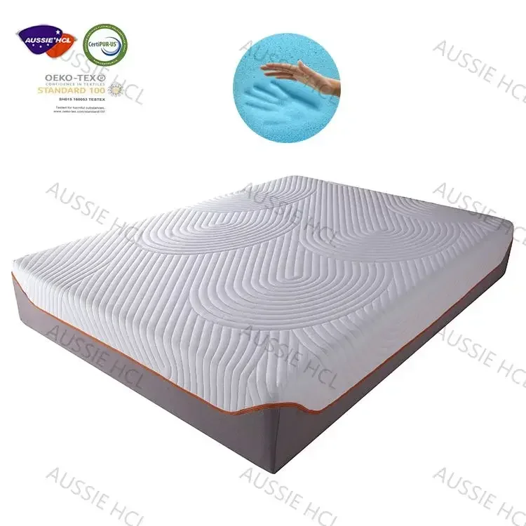 Quality sleep well single double full king polymer mattresses royal luxury high density swirl memory gel rebonded foam mattress