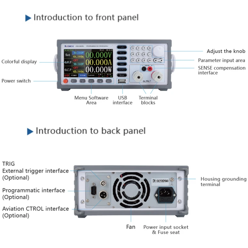 

Color Screen Display Switching Power Supply 30V 20A for Lab Bench and Industry