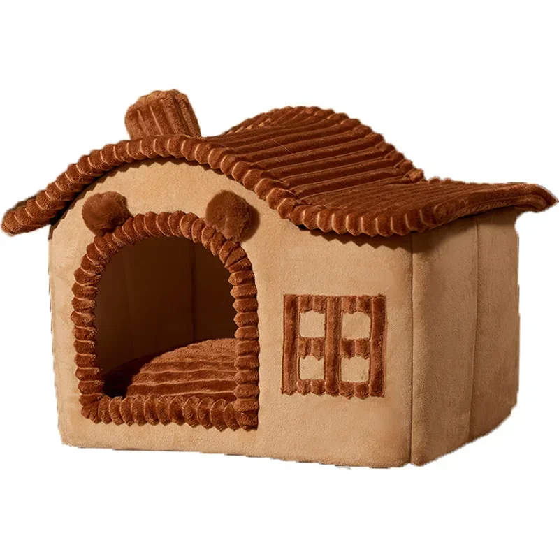 

Cat House Four Seasons Universal Winter Warm Cage Villa House Type Closed Cat Nest Winter Dog Nest Cat Supplies