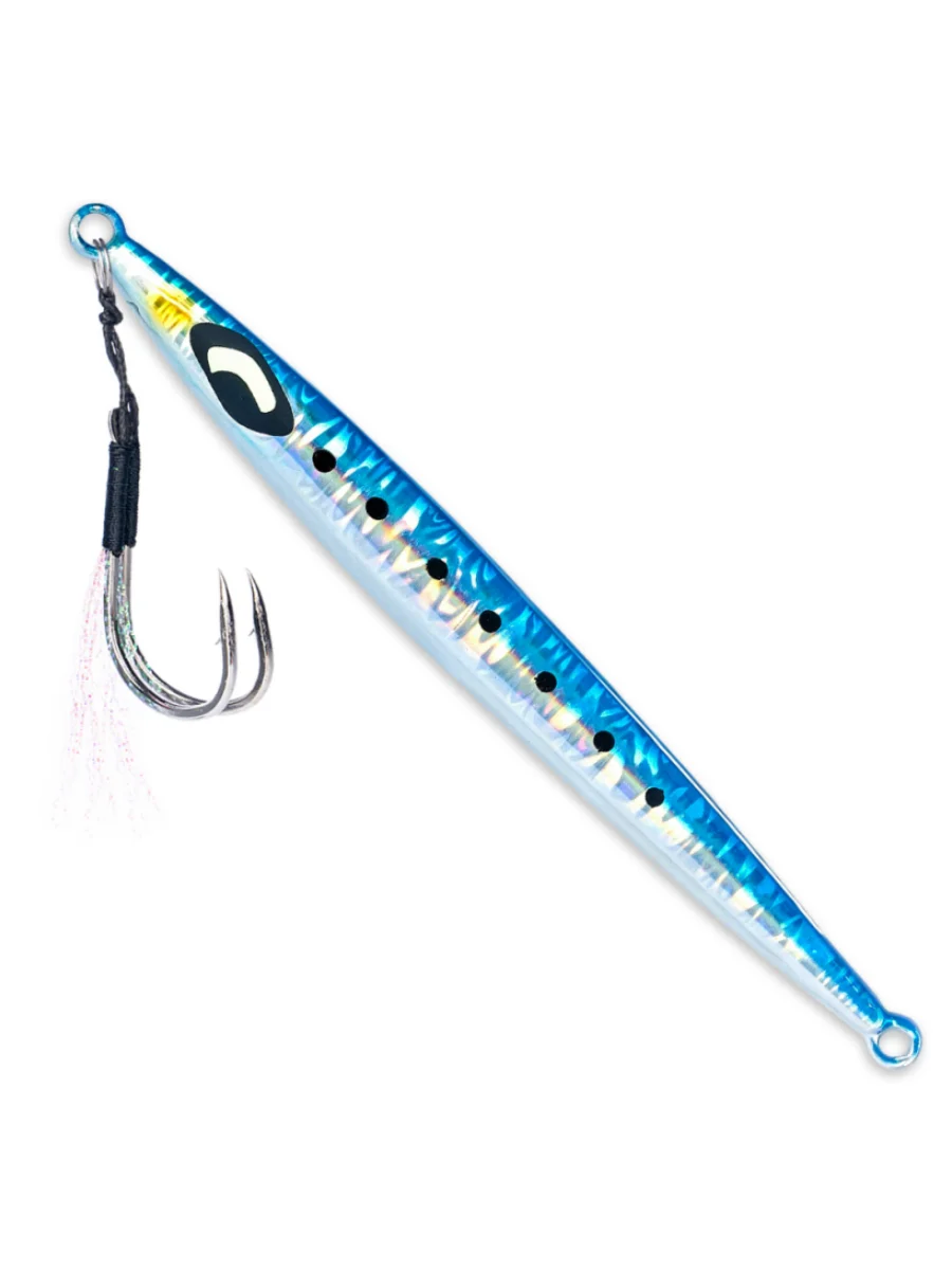 1 Stück Metall-Jig-Angelköder 30g-90g Leuchtender Halbmond-Augenköder Künstlicher Hartköder für Tenggiri Barracuda Meeresfischerei