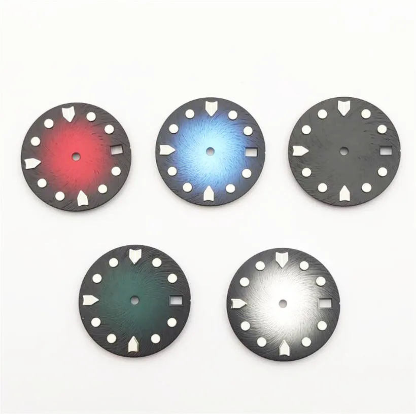 28.5mm green luminous watch dial suitable for NH35 NH35A mechanical movement 3 o'clock crown 3.8 o'clock dial watch accessories