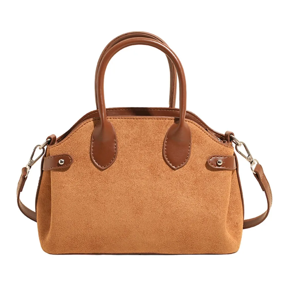 

Shoulder Bag Suede Boston Shoulder Bag Large Capacity Candy Color Slouchy Hobo Bags Korean Style Handbag Solid Color Tote Bag